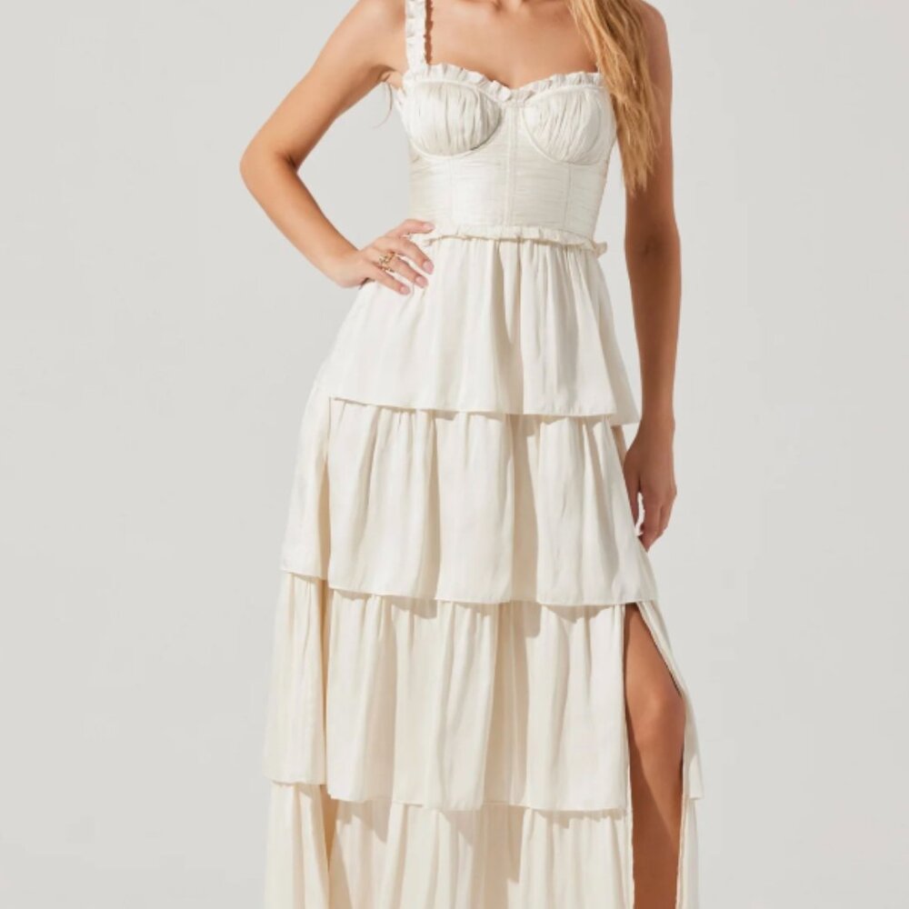ASTR Tempany Tiered Bustier Maxi Dress